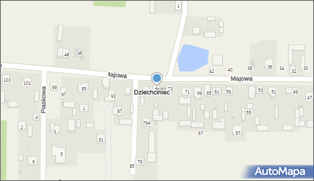 Dziechciniec, Majowa, 75, mapa Dziechciniec