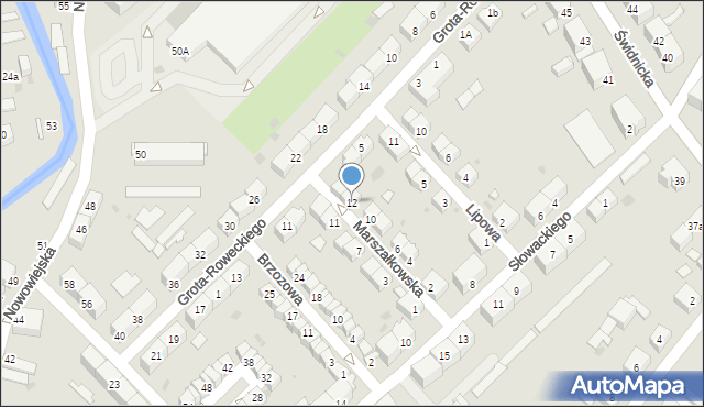 Dzierżoniów, Marszałkowska, 12, mapa Dzierżoniów