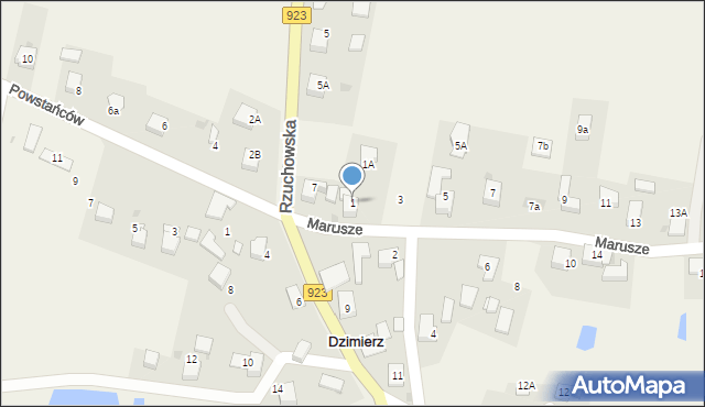 Dzimierz, Marusze, 1, mapa Dzimierz