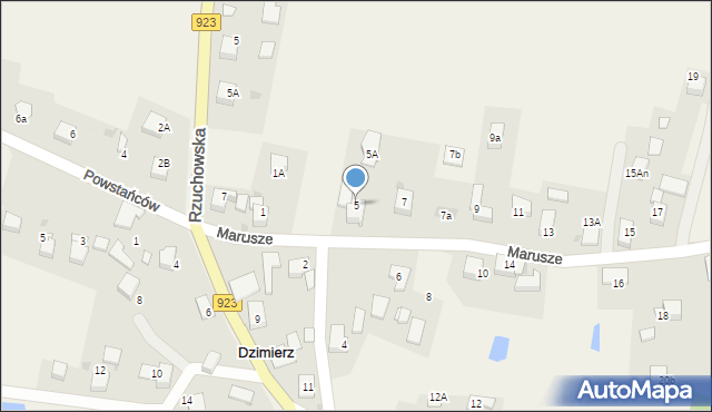 Dzimierz, Marusze, 5, mapa Dzimierz