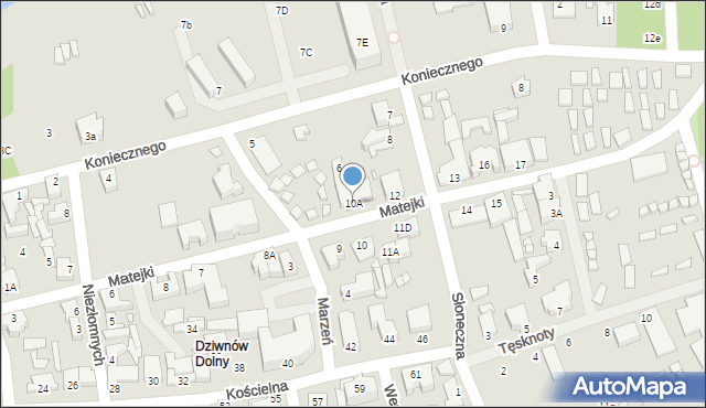 Dziwnów, Matejki Jana, 10A, mapa Dziwnów