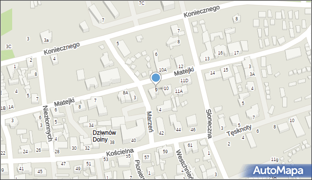 Dziwnów, Matejki Jana, 9, mapa Dziwnów
