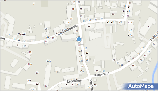 Elbląg, Malborska, 41, mapa Elbląga