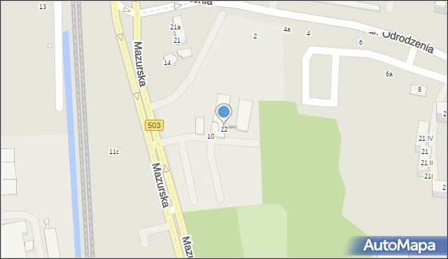 Elbląg, Mazurska, 12, mapa Elbląga