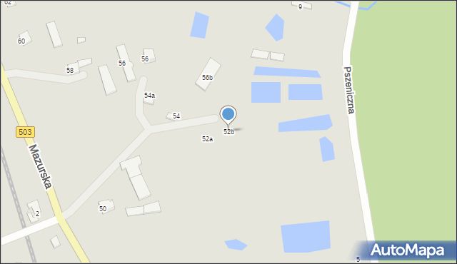 Elbląg, Mazurska, 52b, mapa Elbląga