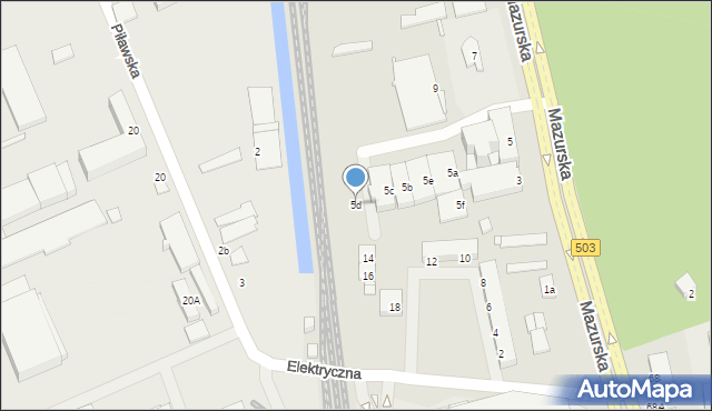 Elbląg, Mazurska, 5d, mapa Elbląga