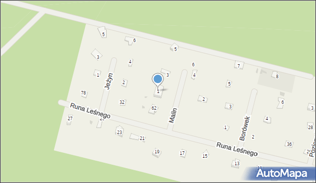 Emów, Malin, 1, mapa Emów