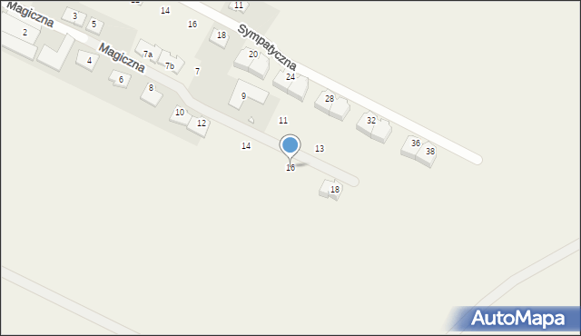 Falenty Nowe, Magiczna, 16, mapa Falenty Nowe