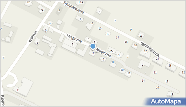 Falenty Nowe, Magiczna, 4, mapa Falenty Nowe