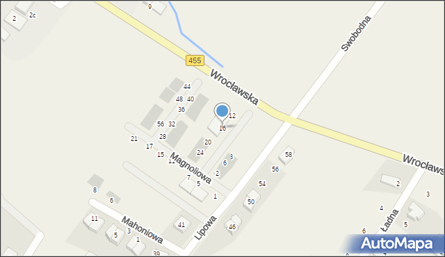 Gajków, Magnoliowa, 16, mapa Gajków