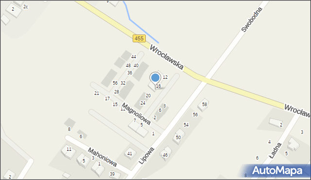 Gajków, Magnoliowa, 18, mapa Gajków