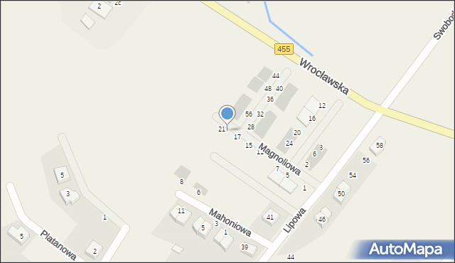 Gajków, Magnoliowa, 19, mapa Gajków