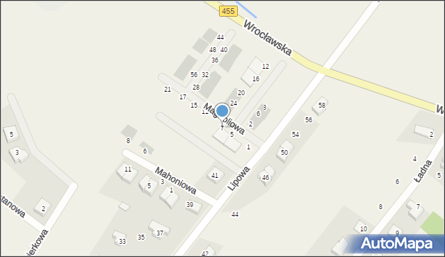 Gajków, Magnoliowa, 7, mapa Gajków