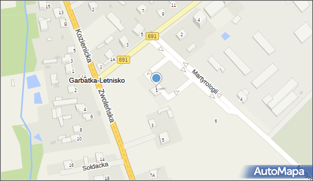 Garbatka-Letnisko, Martyrologii, 1, mapa Garbatka-Letnisko