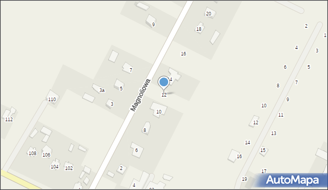 Garbów, Magnoliowa, 12, mapa Garbów
