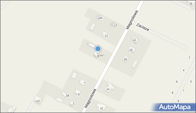 Garbów, Magnoliowa, 9, mapa Garbów