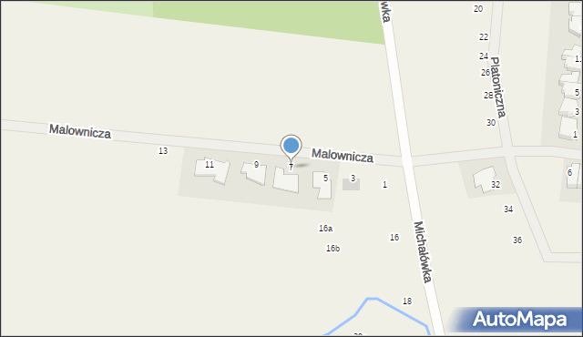 Garby, Malownicza, 7, mapa Garby