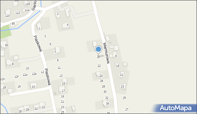 Garlica Murowana, Marmurowa, 20, mapa Garlica Murowana