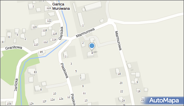Garlica Murowana, Marmurowa, 4, mapa Garlica Murowana