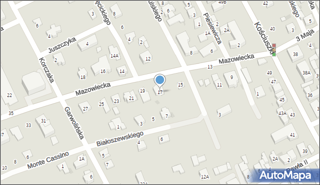 Garwolin, Mazowiecka, 17, mapa Garwolin