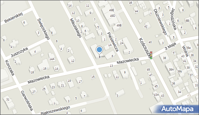 Garwolin, Mazowiecka, 8, mapa Garwolin