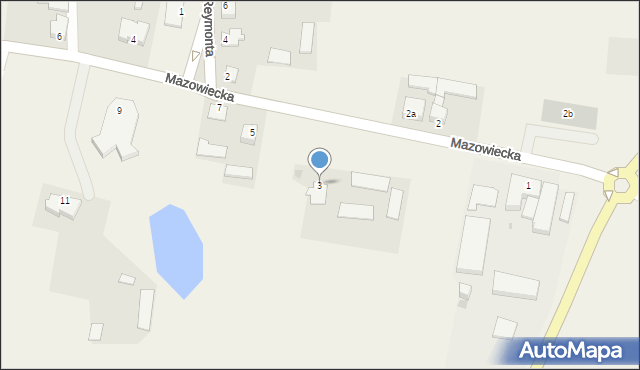 Gąsewo Poduchowne, Mazowiecka, 3, mapa Gąsewo Poduchowne