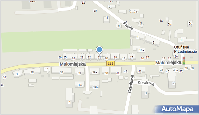 Gdańsk, Małomiejska, 21, mapa Gdańska