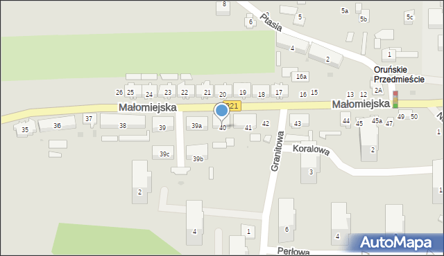 Gdańsk, Małomiejska, 40, mapa Gdańska