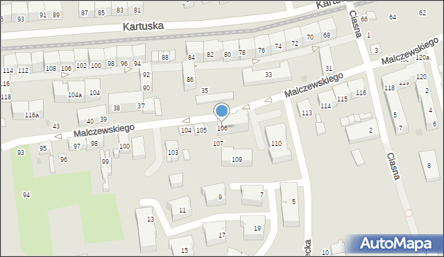 Gdańsk, Malczewskiego Jacka, 106, mapa Gdańska