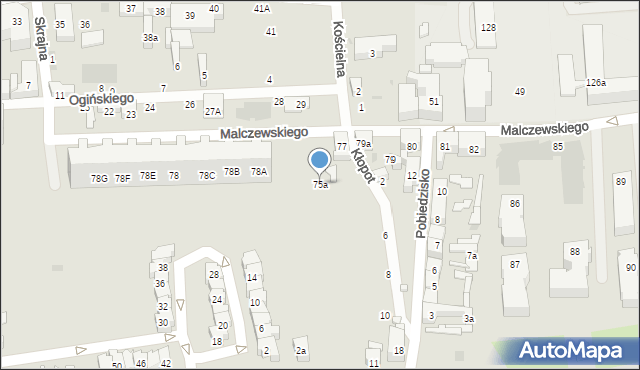 Gdańsk, Malczewskiego Jacka, 75a, mapa Gdańska