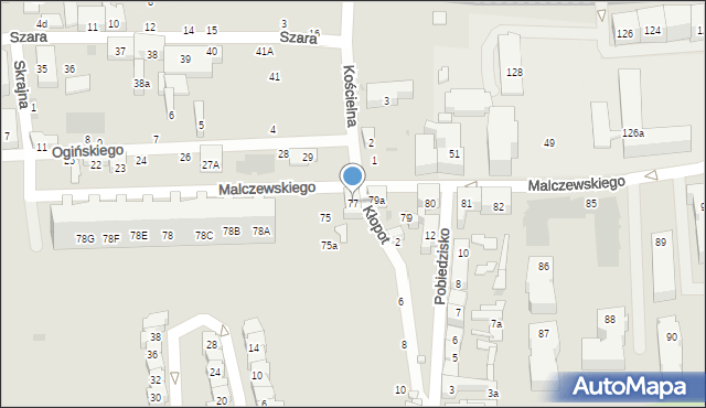 Gdańsk, Malczewskiego Jacka, 77, mapa Gdańska