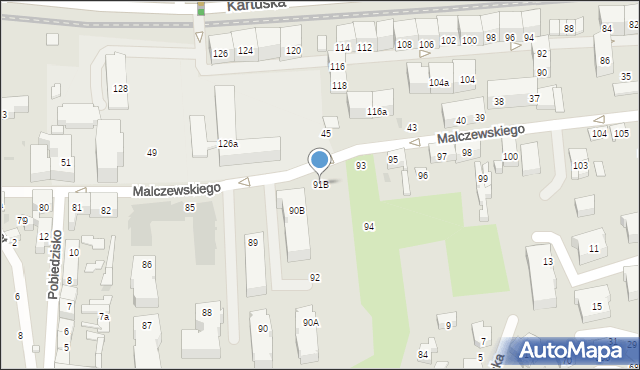 Gdańsk, Malczewskiego Jacka, 91B, mapa Gdańska