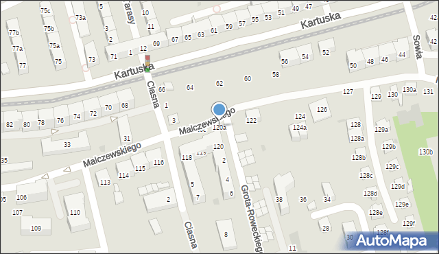 Gdańsk, Malczewskiego Jacka, 120a, mapa Gdańska