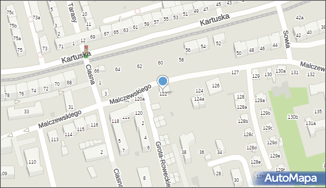 Gdańsk, Malczewskiego Jacka, 122, mapa Gdańska