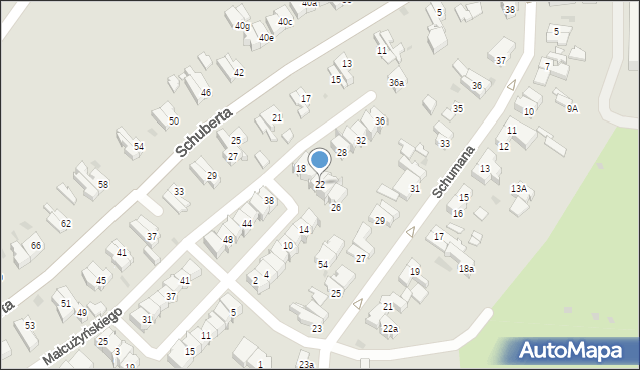 Gdańsk, Małcużyńskiego Witolda, 22, mapa Gdańska