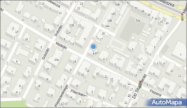 Gdańsk, Matejki Jana, 5, mapa Gdańska