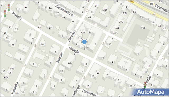 Gdańsk, Matejki Jana, 6, mapa Gdańska