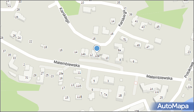 Gdańsk, Matemblewska, 12a, mapa Gdańska