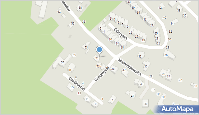 Gdańsk, Matemblewska, 51a, mapa Gdańska