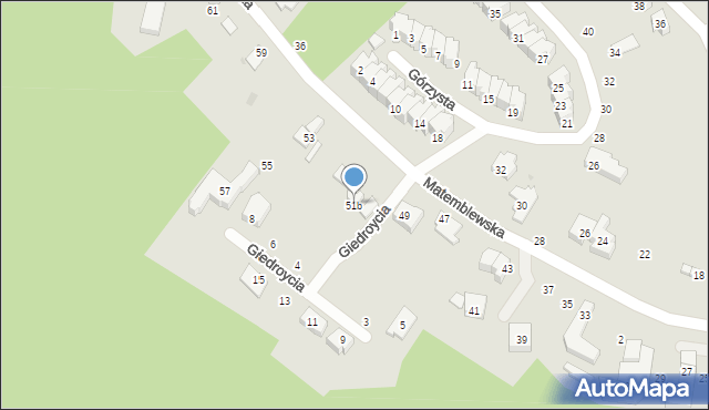 Gdańsk, Matemblewska, 51b, mapa Gdańska