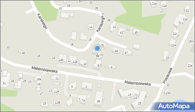 Gdańsk, Matemblewska, 8a, mapa Gdańska