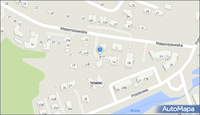 Gdańsk, Matemblewska, 9, mapa Gdańska