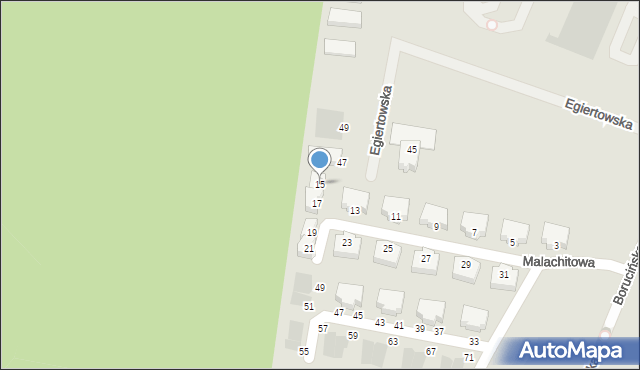 Gdańsk, Malachitowa, 15, mapa Gdańska