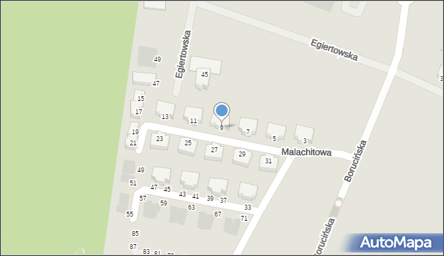 Gdańsk, Malachitowa, 9, mapa Gdańska