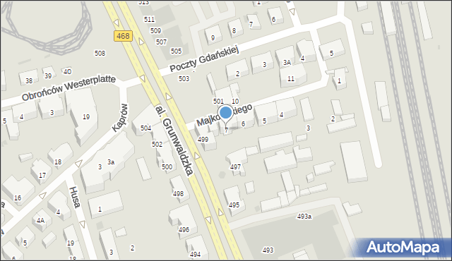 Gdańsk, Majkowskiego Aleksandra, dr., 7, mapa Gdańska