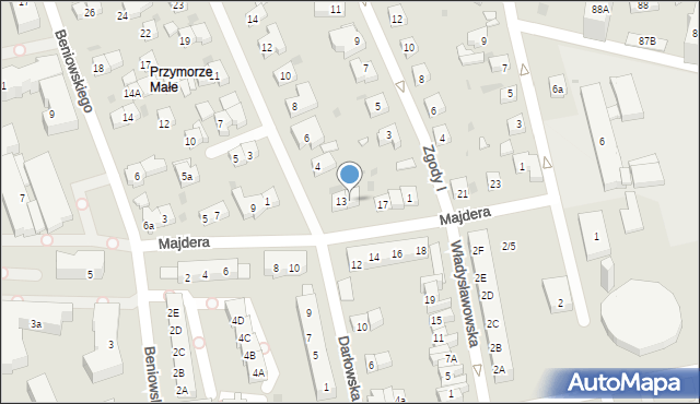Gdańsk, Majdera Jana, ks., 15, mapa Gdańska