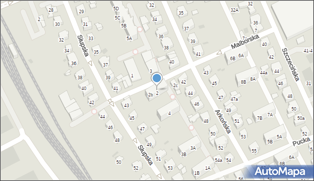 Gdańsk, Malborska, 2a, mapa Gdańska