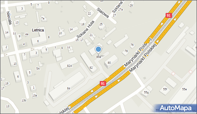 Gdańsk, Marynarki Polskiej, 80a, mapa Gdańska