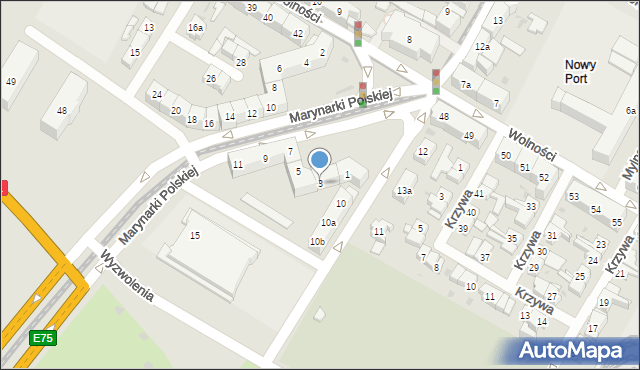 Gdańsk, Marynarki Polskiej, 3, mapa Gdańska