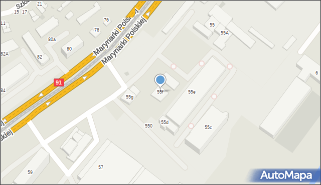 Gdańsk, Marynarki Polskiej, 55f, mapa Gdańska